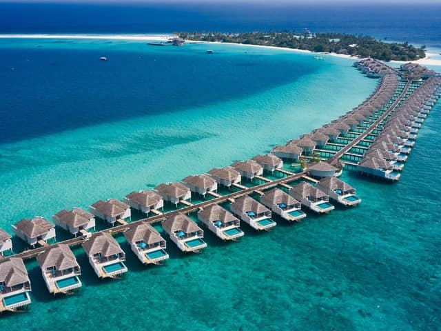 Finolhu maldives vista aerea water villas